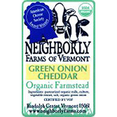 Neighborly Farms of Vermont Green Onion Cheddar neighborly farms of vermont green onion cheddar cheese